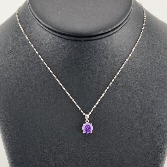 Purple Gemstone Necklace in 925 Sterling Silver